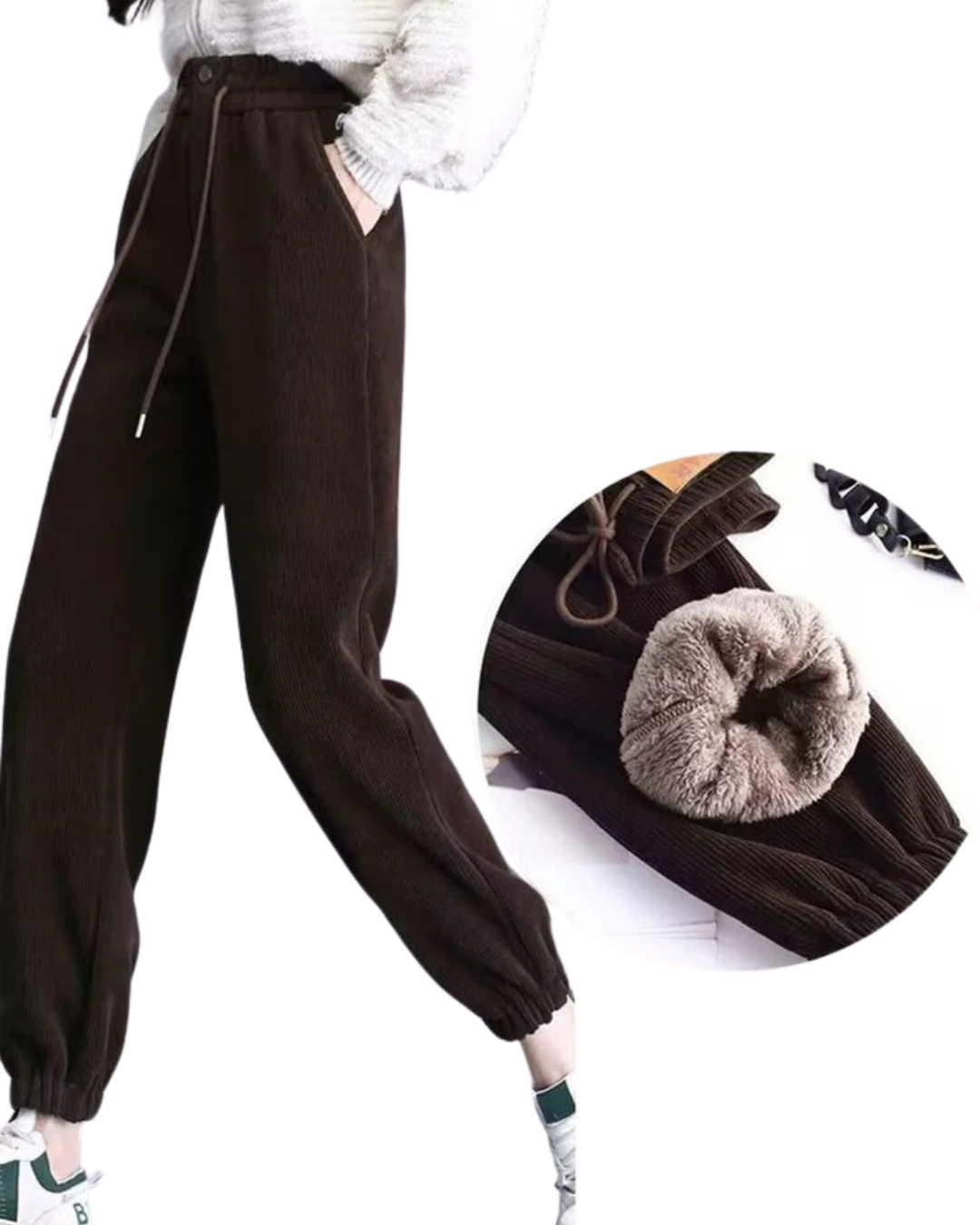 Vastag Nadrág Női Fleece Bélésel