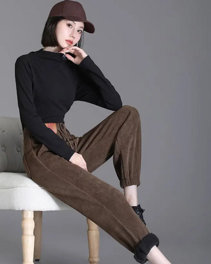 Vastag Nadrág Női Fleece Bélésel