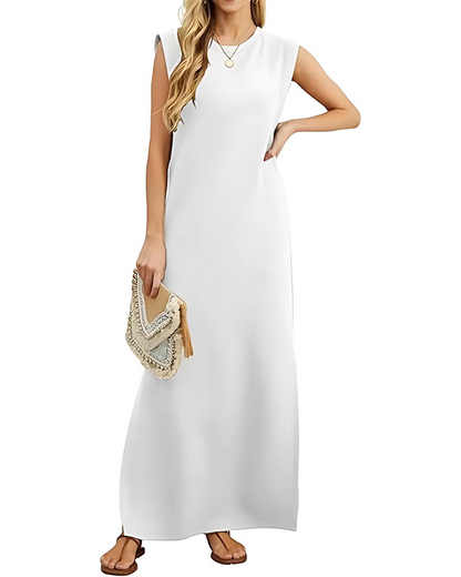 Hosszú, laza ruha oldalsó zsebekkel