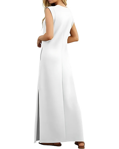 Hosszú, laza ruha oldalsó zsebekkel