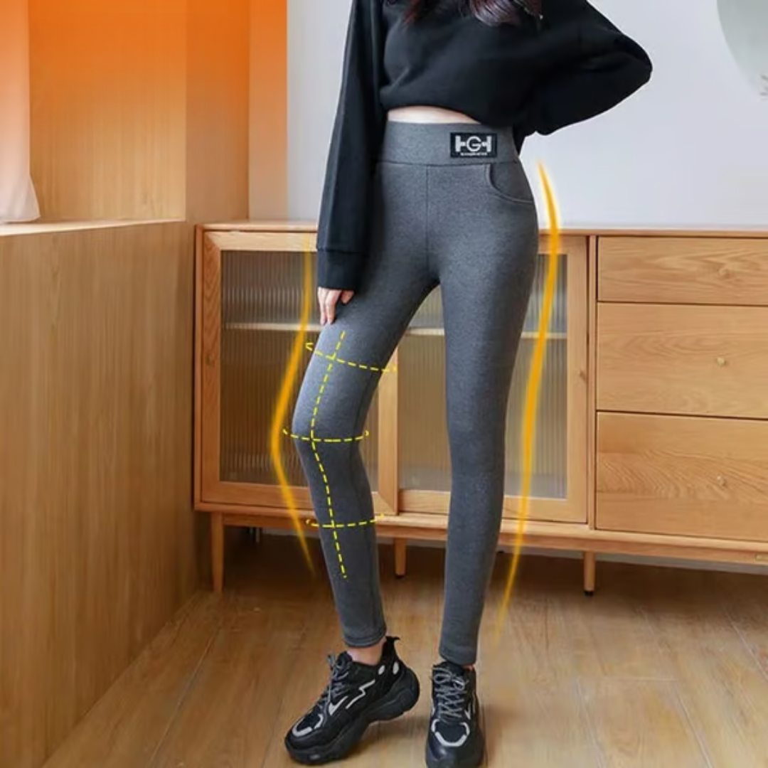 Női Thermo Slim Fit nadrág zsebekkel