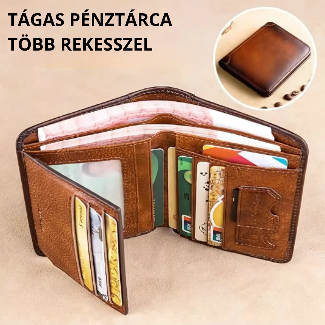 Vízálló valódi bőr pénztárca multifunkcionális RFID blokkolóval
