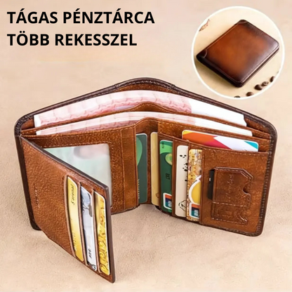 Vízálló valódi bőr pénztárca multifunkcionális RFID blokkolóval
