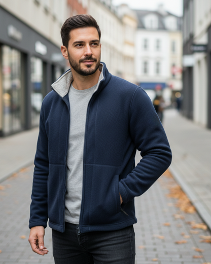 Vastag polárkabát magas gallérral, uniszex