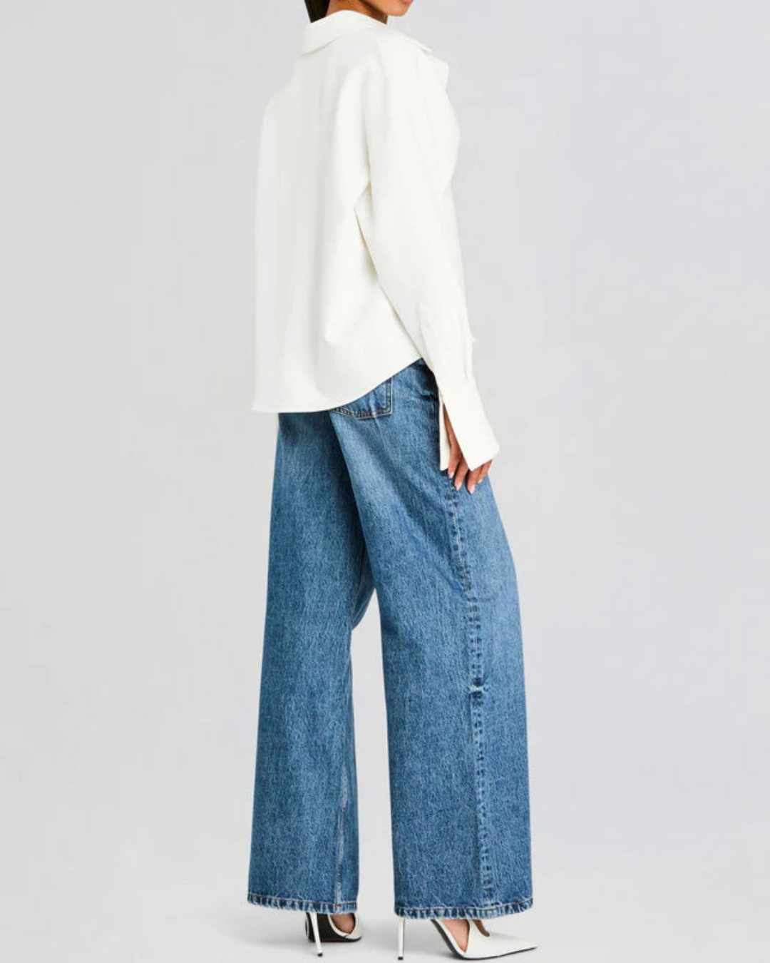 Minimalista hosszú ujjú gombos ing laza fazonú nőknek