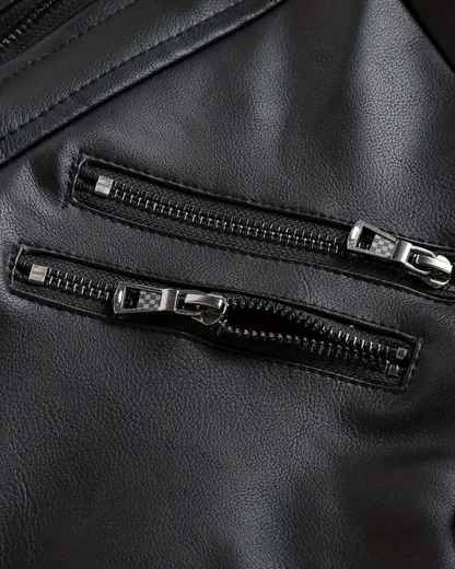 Férfi bőr kapucnis dzseki