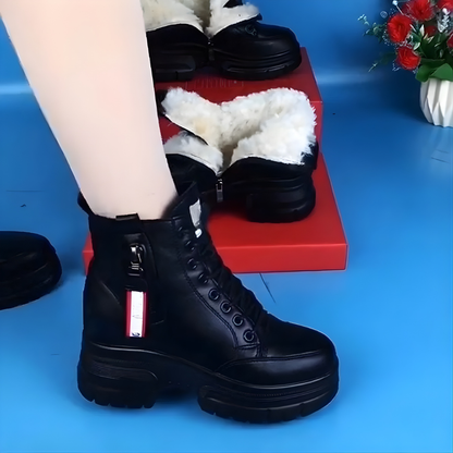 Női Téli Csizma Valódi Bőrből, Hőtartó Talppal