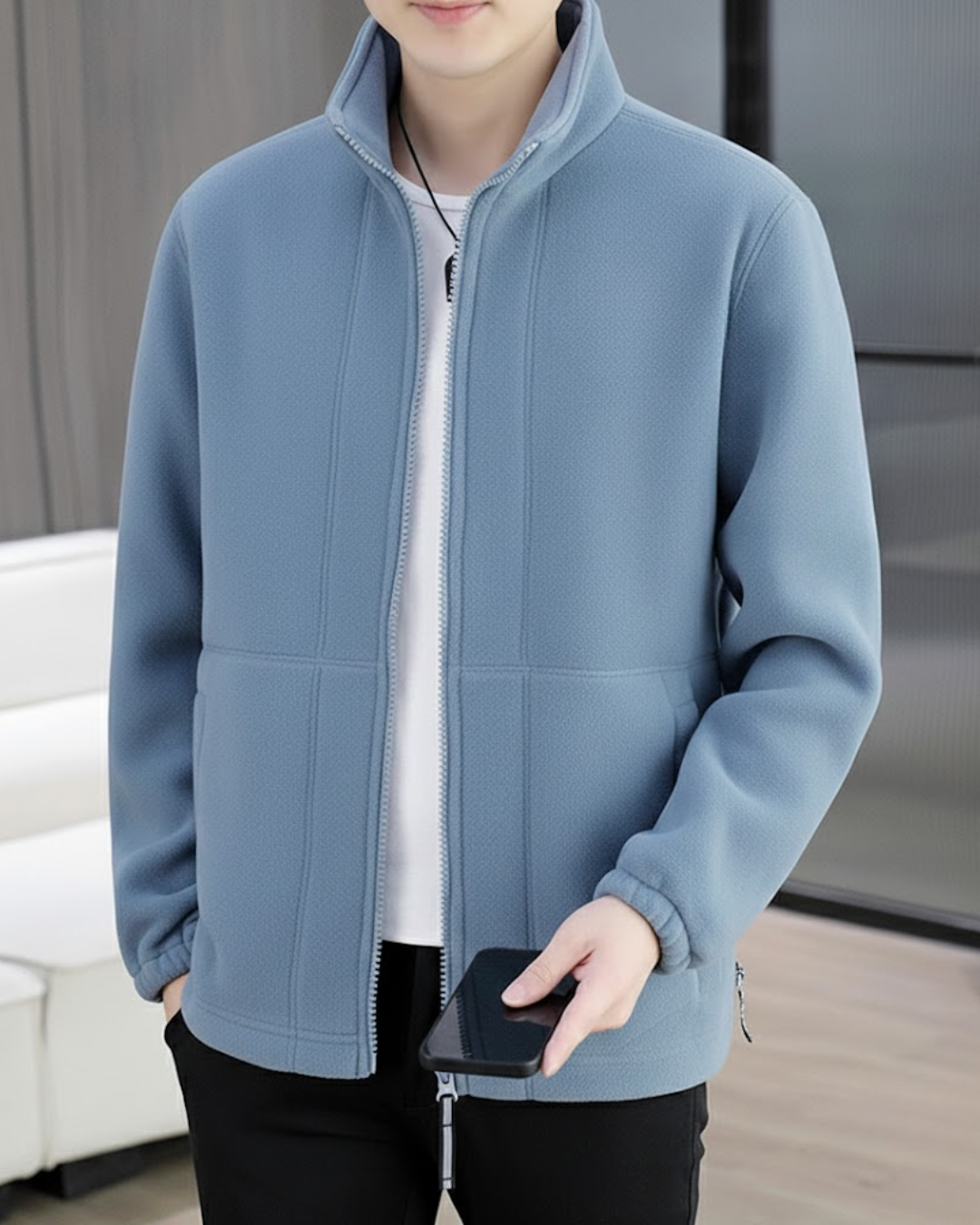 Férfi Vastag Gyapjú és Bársony Kabát