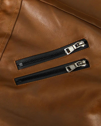 Férfi bőr kapucnis dzseki