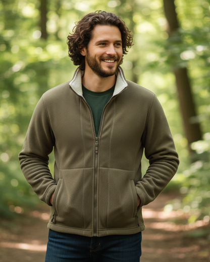 Vastag polárkabát magas gallérral, uniszex