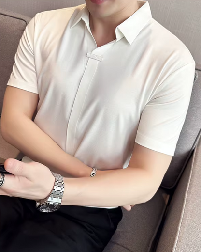 Férfi póló, nagy rugalmasságú, könnyű, puha és gyűrődésálló, egyszínű