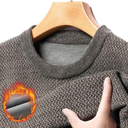 Férfi klasszikus kötött termál trikó kerek nyakkal