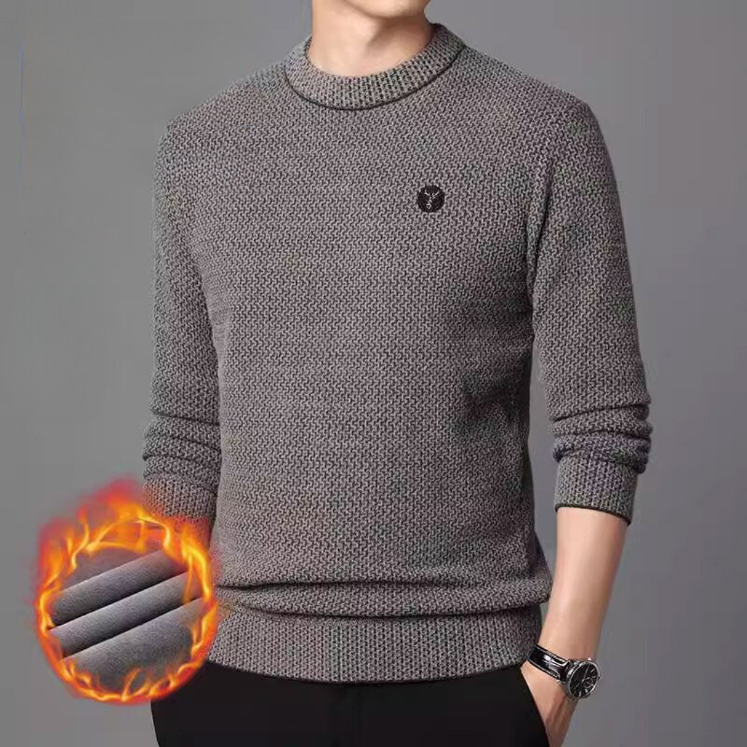 Férfi klasszikus kötött termál trikó kerek nyakkal