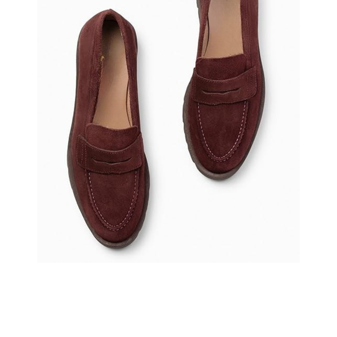 Női mokaszin cipő sarokkal