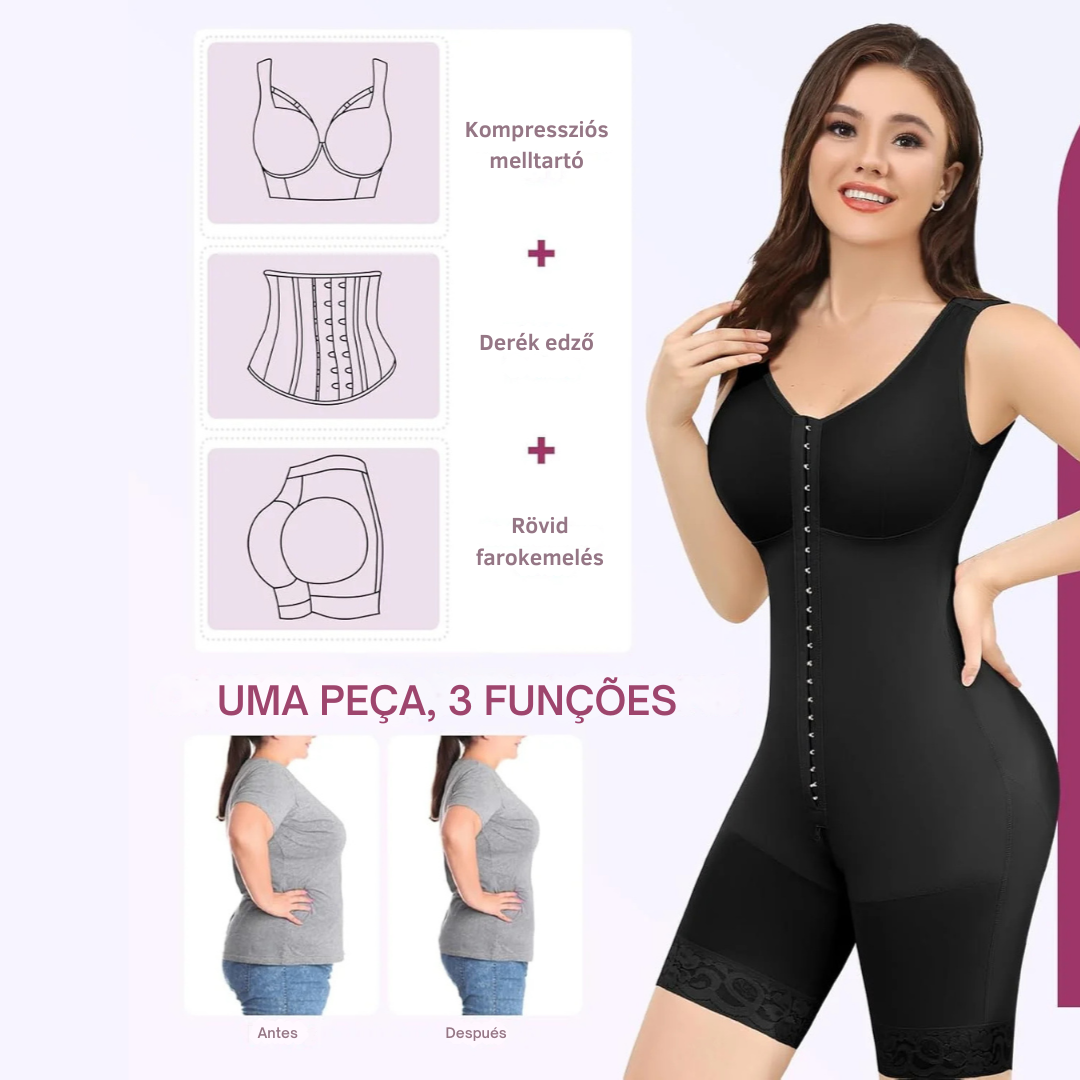 Kettős kompressziós hasformáló és melltartó